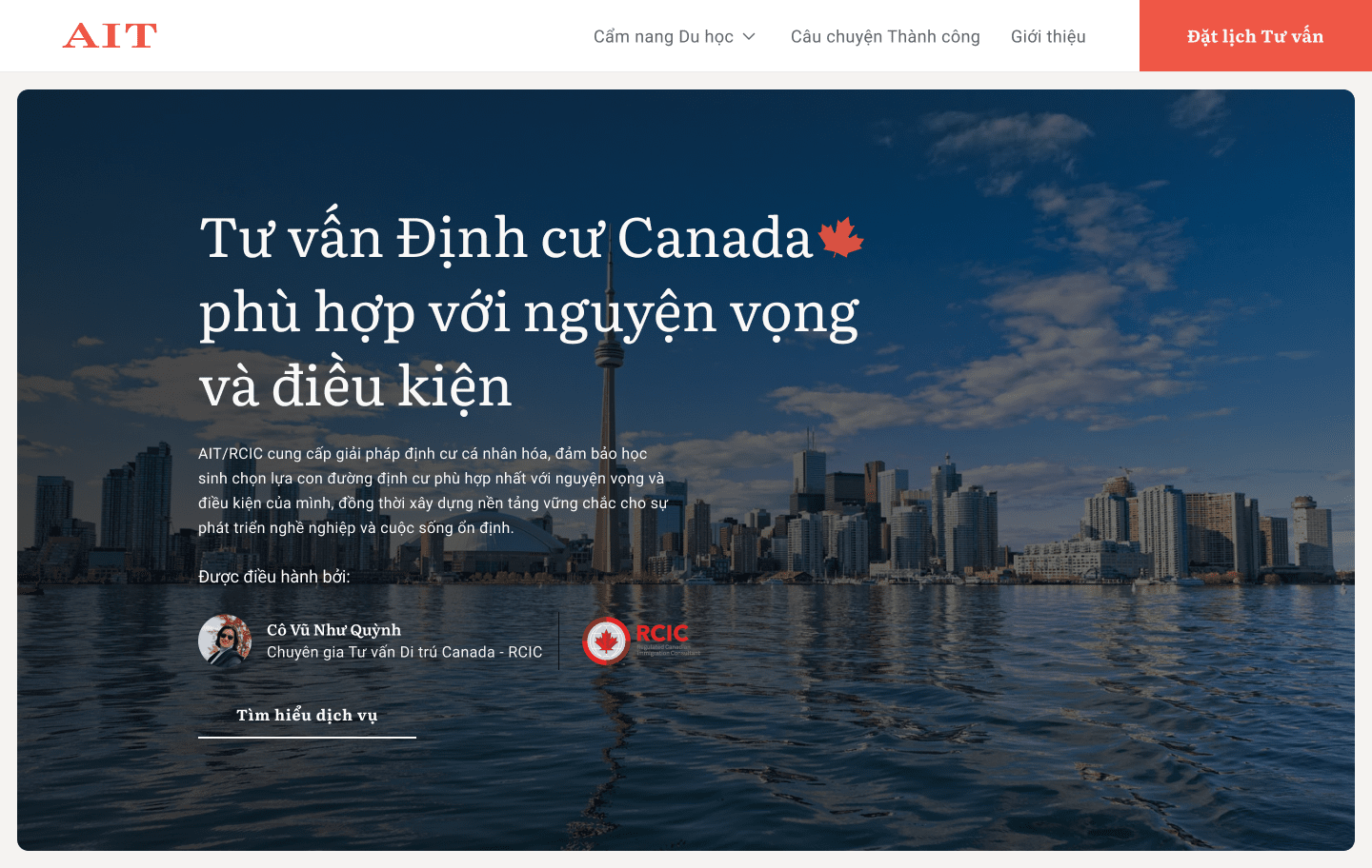 Landing page định cư